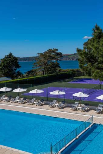 Carlyon Bay Hotel Outdoor Swimming Pool and Tennis Courts