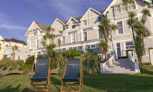 Royal Duchy Hotel External View with Deck Chairs