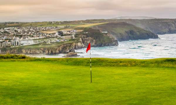 Perranporth Golf Course overlooking the beach