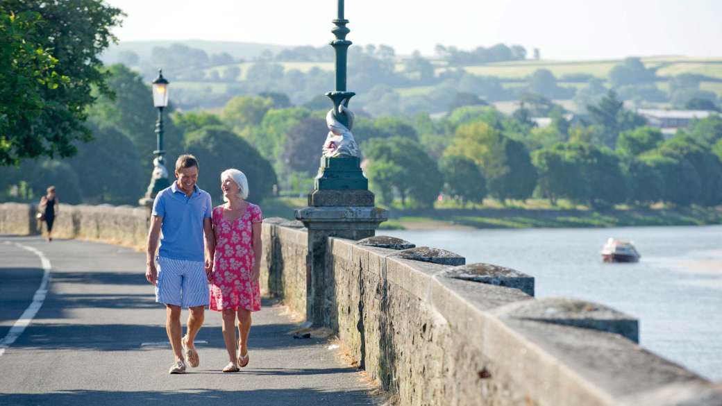 Imperial Hotel Couple Walking along the River Taw