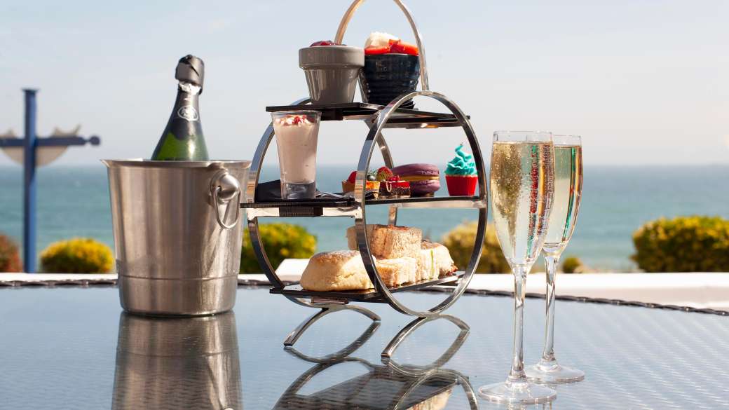 royal duchy terrace sea view with afternoon tea and champagne