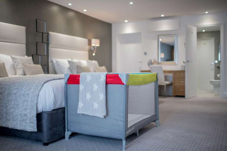 Barnstaple Hotel Taw Suite Accommodation set for Family Stay with Cot
