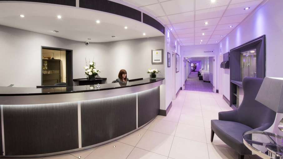 Barnstaple Hotel Foyer with Receptionist and Seating Area