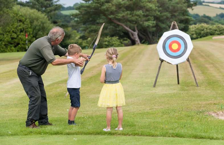 Carlyon Bay Hotel Children Learning Archery Outdoors