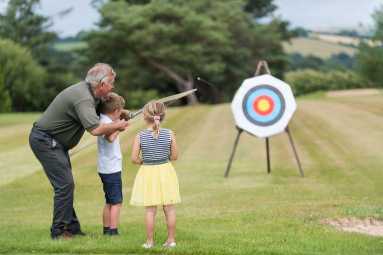 Carlyon Bay Hotel Children Learning Archery Outdoors