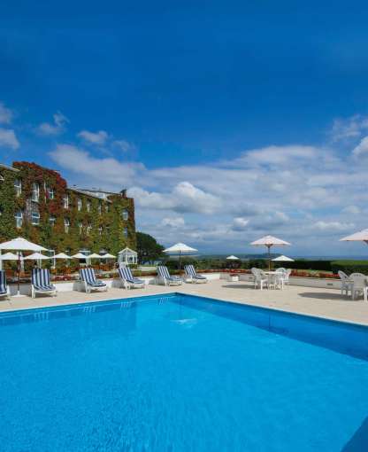 Carlyon Bay Hotel Outdoor Swimming Pool and Sun Loungers