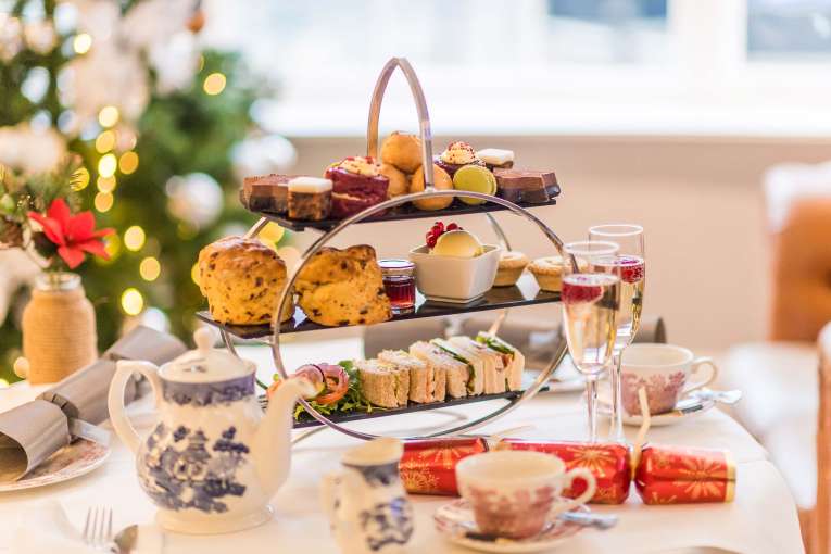 Royal and Fortescue Hotel Restaurant Dining Festive Afternoon Tea with Prosecco