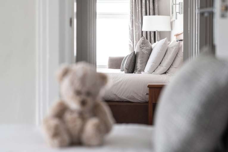 Saunton Sands Hotel Family Suite (308) Accommodation Teddy Bear and Bedroom Through Door