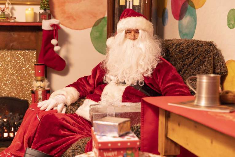 Saunton Sands Hotel Christmas Santa in His Grotto with Presents