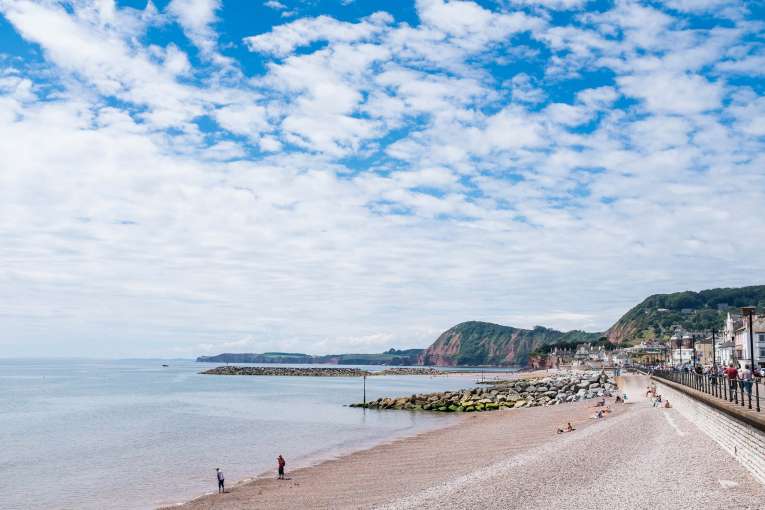 Pebble Beach Along Sidmouth Seafront South Devon