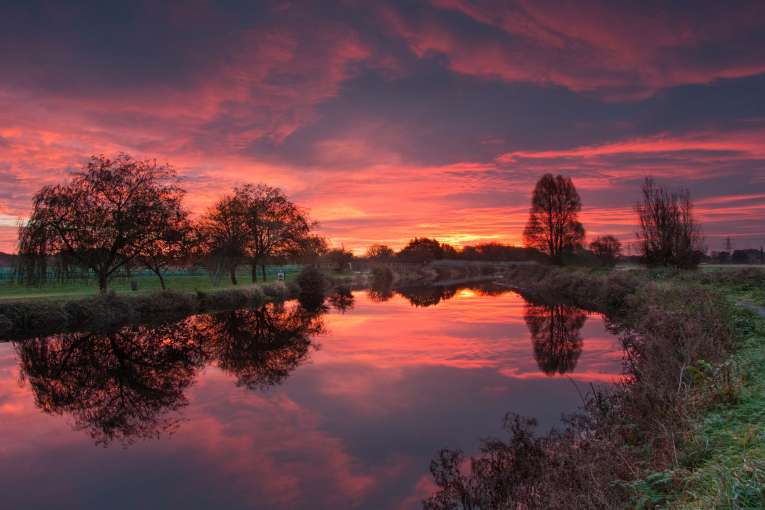 Sunrise Over Exeter Canal South Devon