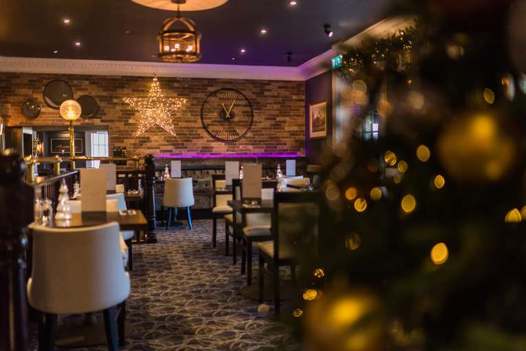 Devon Hotel carriages bar and brasserie at Christmas