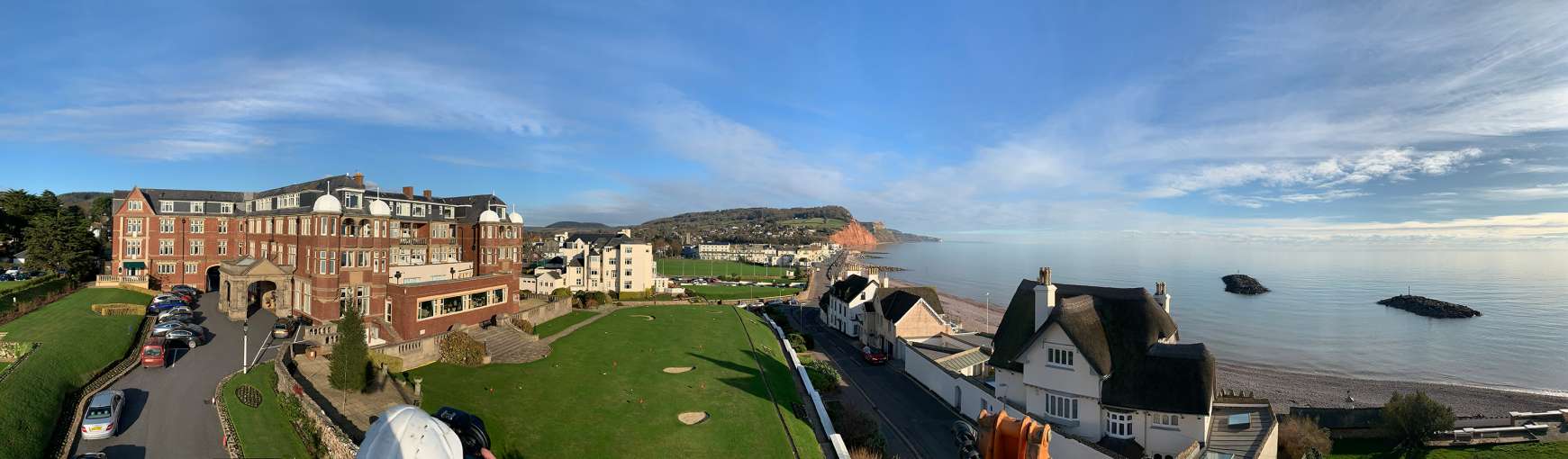 panoramic of Victoria Hotel and Sidmouth