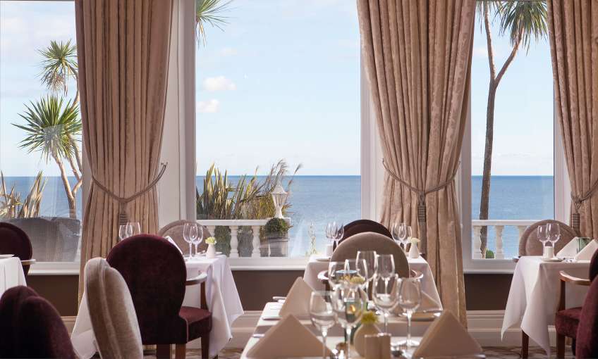 Royal Duchy hotel restaurant sea view