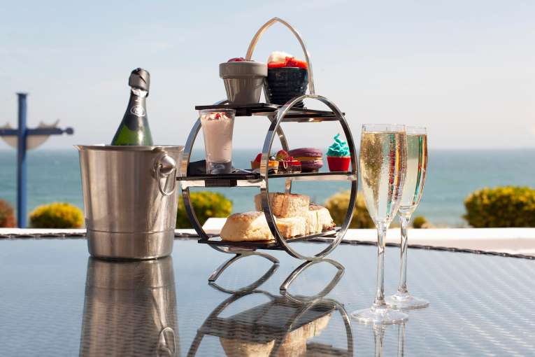 royal duchy terrace sea view with afternoon tea and champagne