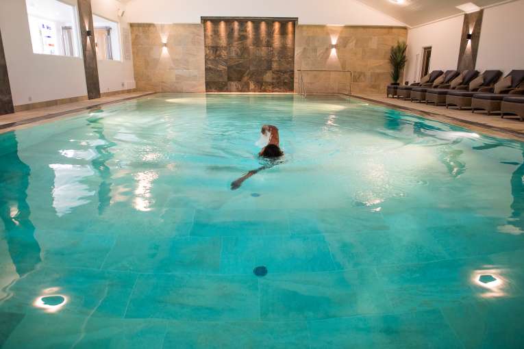 Saunton Sands source spa indoor pool man swimming