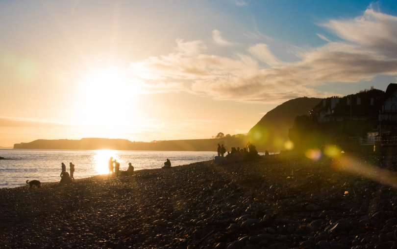 Sidmouth beach in winter