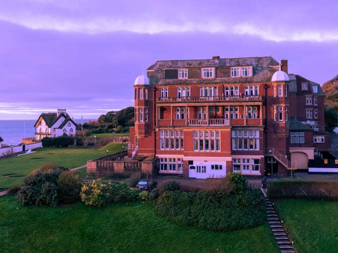 Victoria hotel Sidmouth with beautiful sunrise sky