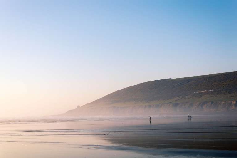 Saunton sands beach wintery day