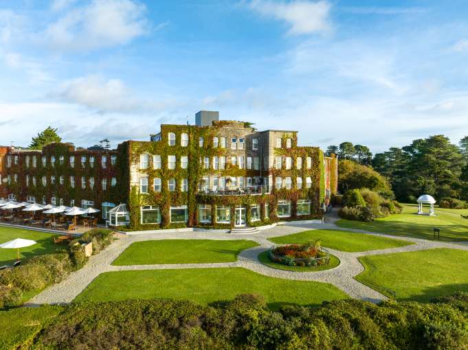 Exterior of The Carlyon Bay Hotel in Cornwall