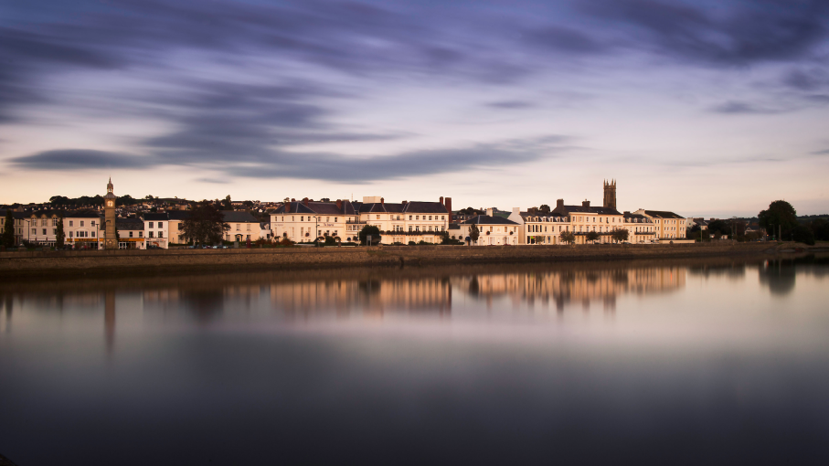 The Imperial Hotel with a dark sky