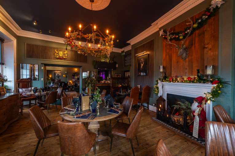 Merchants Bistro at The Royal Hotel with Christmas decorations