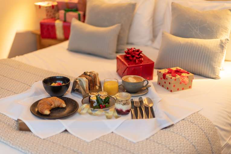 Breakfast in bed on Christmas day