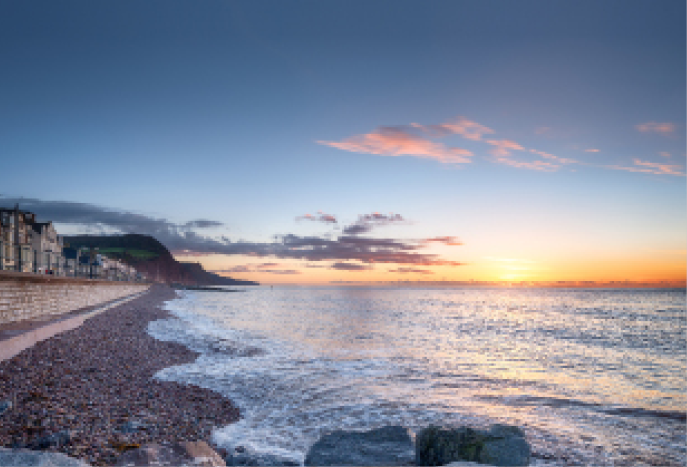 Sidmouth beach in winter