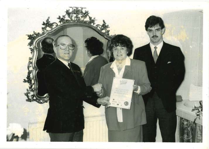 Florence Brend & Matthew Raistrick holding award