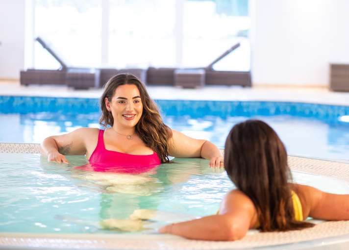 Woman in spa bath at carlyon bay spa