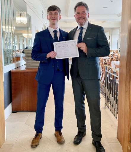 Liam Bailey & Pete Brend holding certificate 