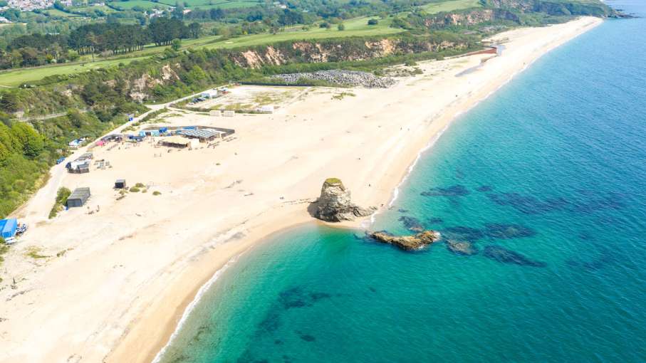 Drone Aerial shot of Carlyon Bay Beach by Scott Fisher