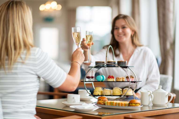 Ladies having Afternoon Tea at The Royal Duchy Hotel 