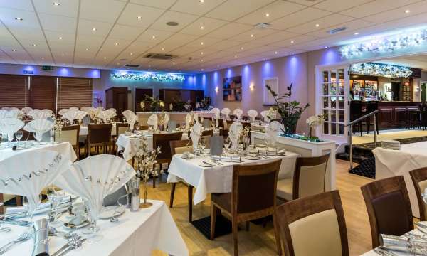 Barnstaple Hotel Christmas Dining Area and Bar