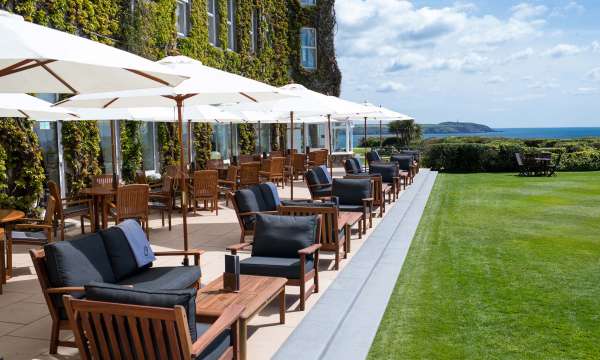 Carlyon Bay Hotel Outdoor Seating Area on the Terrace