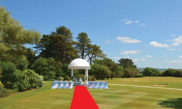 Carlyon Bay Hotel Wedding Ceremony on Hotel Lawn