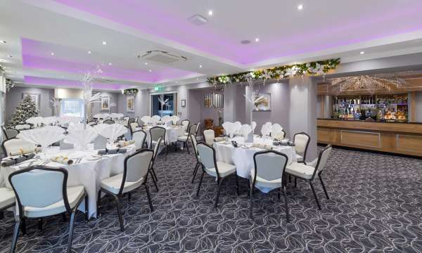 Devon Hotel Victoria Suite and Bar Decorated for Christmas Party