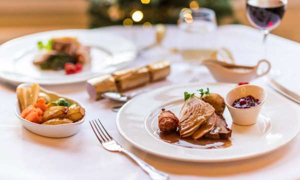 Imperial Hotel Restaurant Dining Festive Christmas Roast Turkey and Vegetables