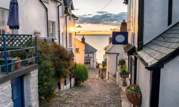 Clovellys Famous Cobbled Street on a Steep Hill