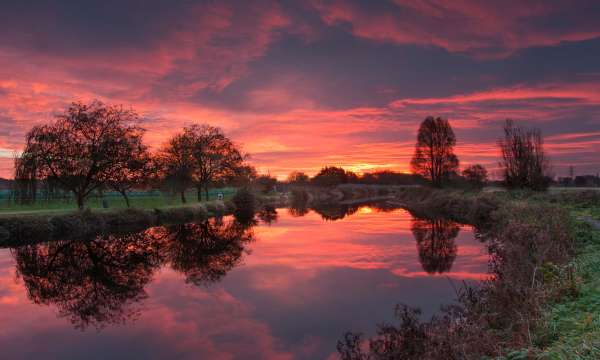 Sunrise Over Exeter Canal South Devon