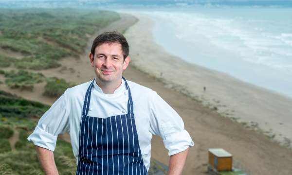 Saunton sands head chef beach in background
