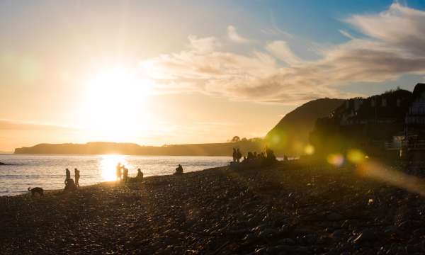 Sidmouth beach in winter