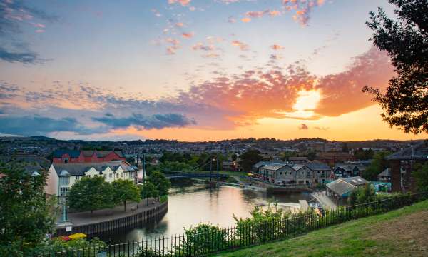 sunset at exeter quay