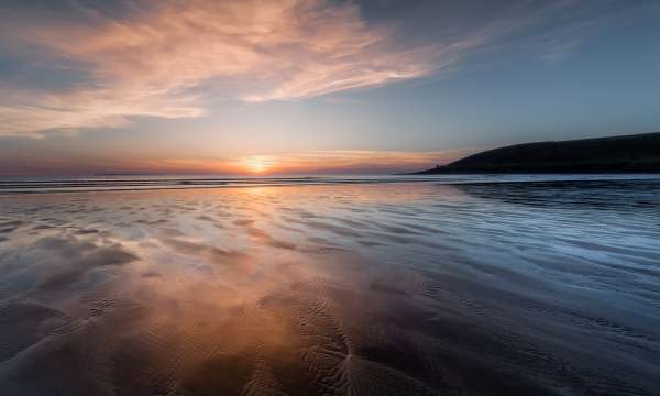 sunset at saunton beach