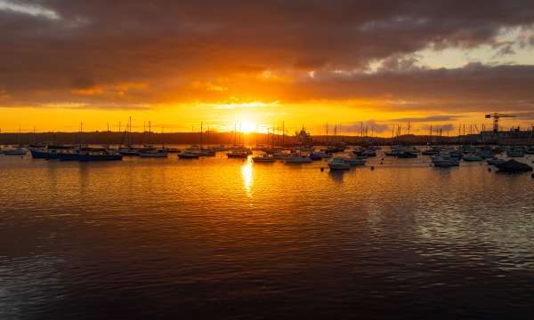 Falmouth Harbour at sunset