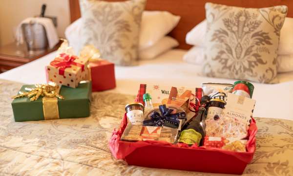 Brend Hamper with Gifts at Belmont Hotel Room 