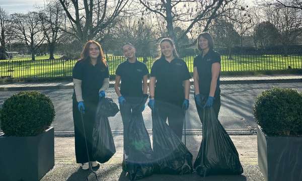 Head office staff litter picking in Barnstaple