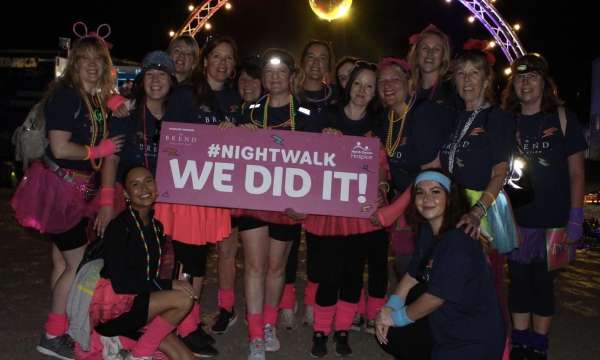 Brend Collection Head Office staff at the finish line at the Nightwalk