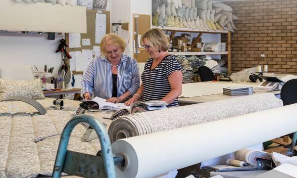 Two women in the sewing room