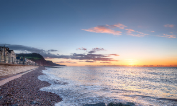 Sidmouth beach in winter